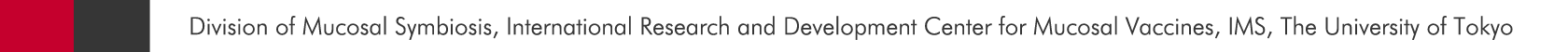 Division of Mucosal Symbiosis, International Research and Development Center for Mucosal Vaccines, The Institute of Medical Science, The University of Tokyo